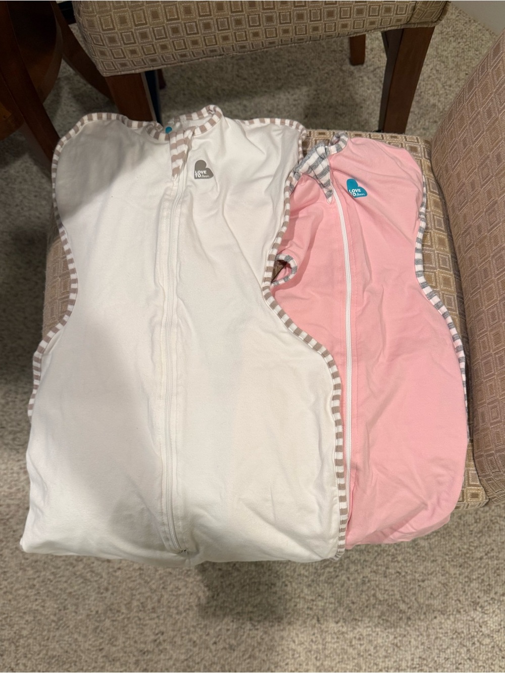 Love to dream 2pack baby One-Piece Swaddle Sleep Sack - Pink & White